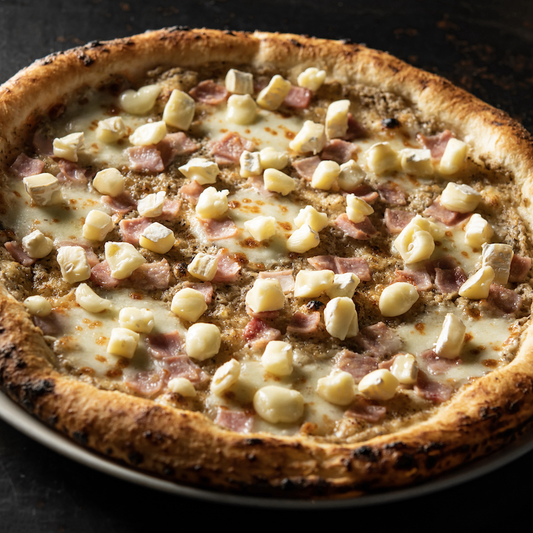 Camembert and Ham Mushroom Sauce Pizza