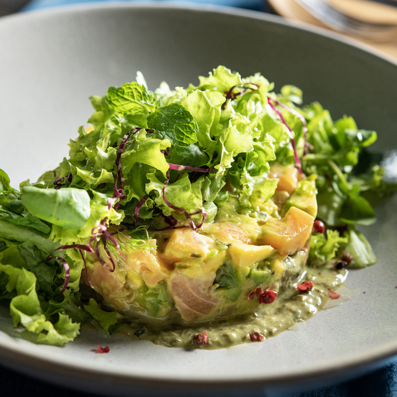 Salmon Avocado Tartare with Garden Herbs