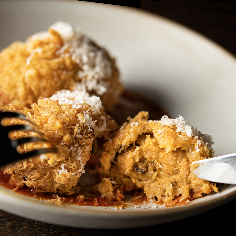 Creamy Seafood Croquettes with Tomato Sauce