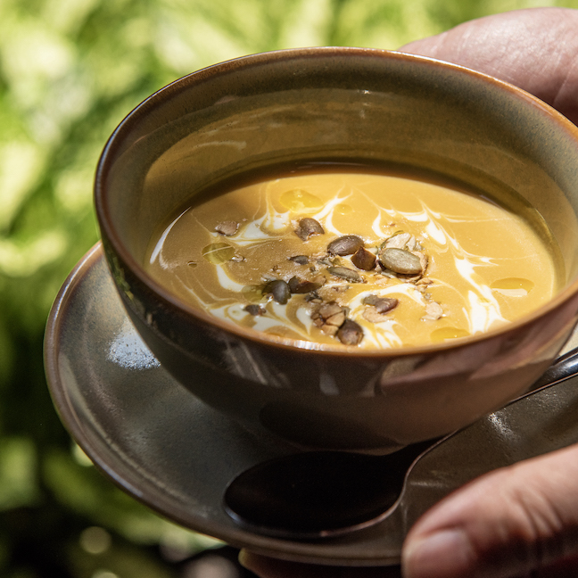 Organic Butternut Pumpkin and Ho Tay Jasmine Milk Tea Potage