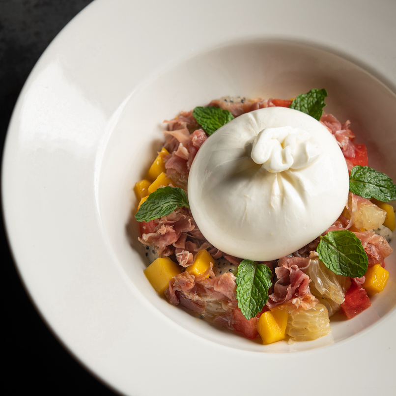 Burrata with Parma Ham và Mixed Tropical Fruits Salad (L)